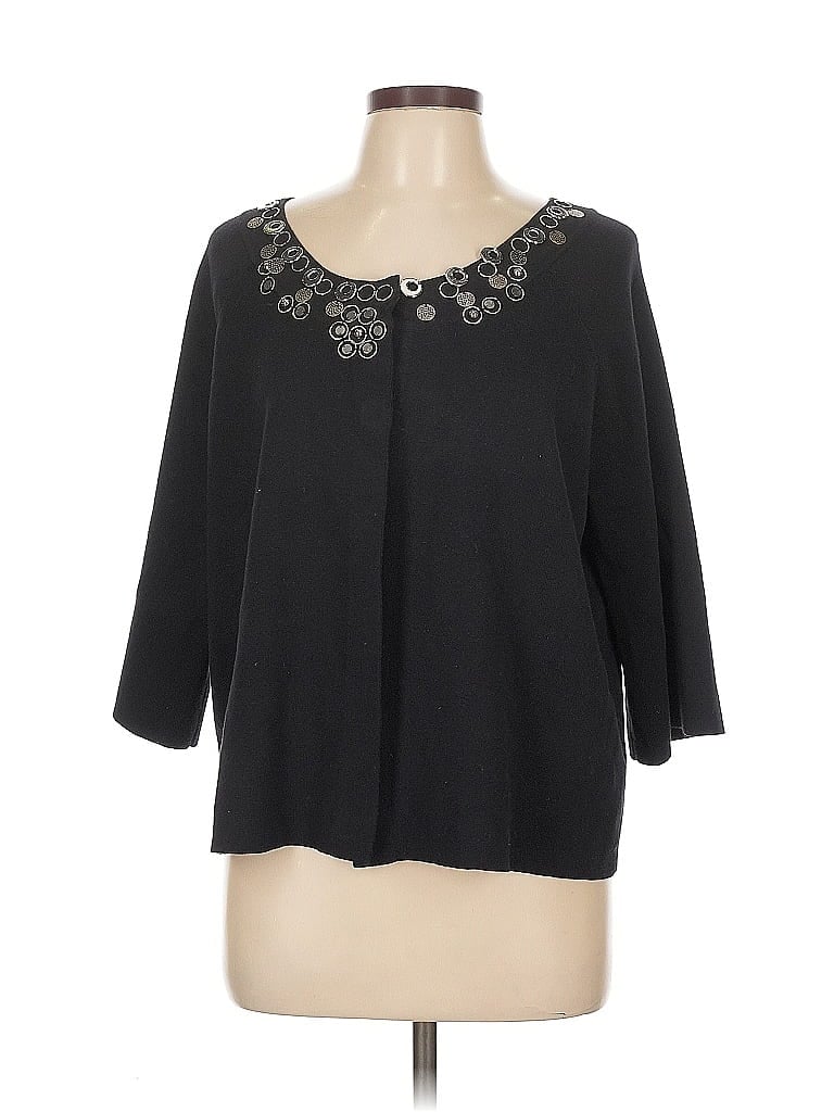 Pre-owned Dana Buchman Cardigan Sweater In Black