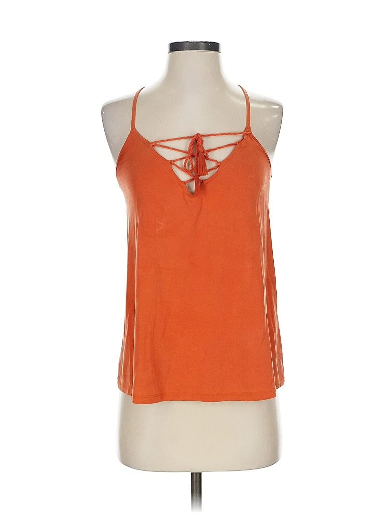 Click to view more detailed imagery on our partner's website Pre-owned Abercrombie & Fitch Tank Top Orange Halter Neckline Tops