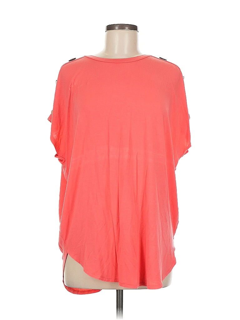 Pre-owned 42 Pops Short Sleeve Top Orange Cold Shoulder Neckline Tops