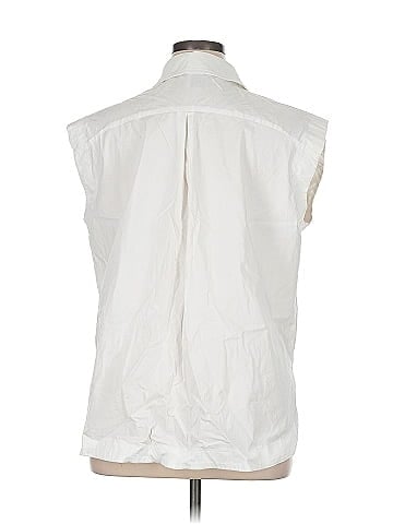 Scoop Sleeveless Button-Down Shirt (view 2)