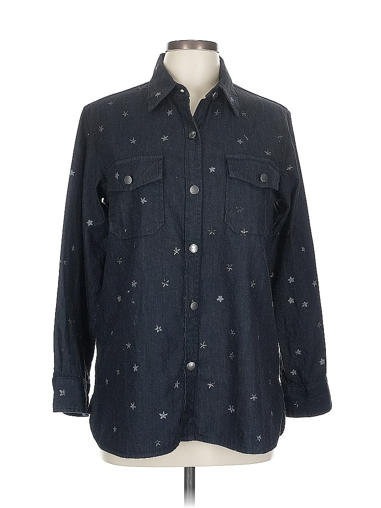 Click to view more detailed imagery on our partner's website Pre-owned Current Elliott 3/4 Sleeve Button Down Shirt In Black