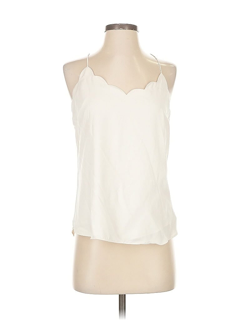 Pre-owned J.crew Factory Store Tank Top Ivory Halter Neckline Tops In White