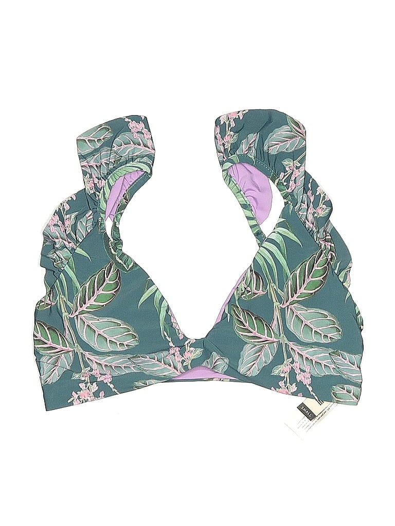 Pre-owned Malai Swimsuit Top Green Paisley Pattern Swimwear