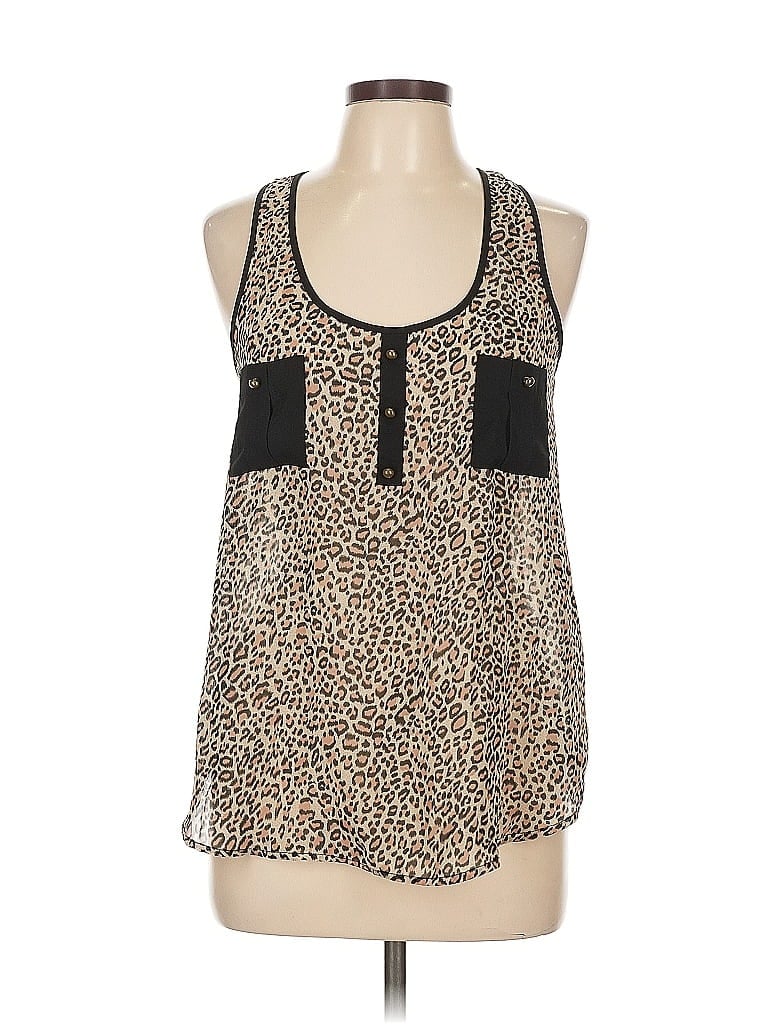 Pre-owned Daytrip Tank Top Tan Halter Neckline Tops In Brown