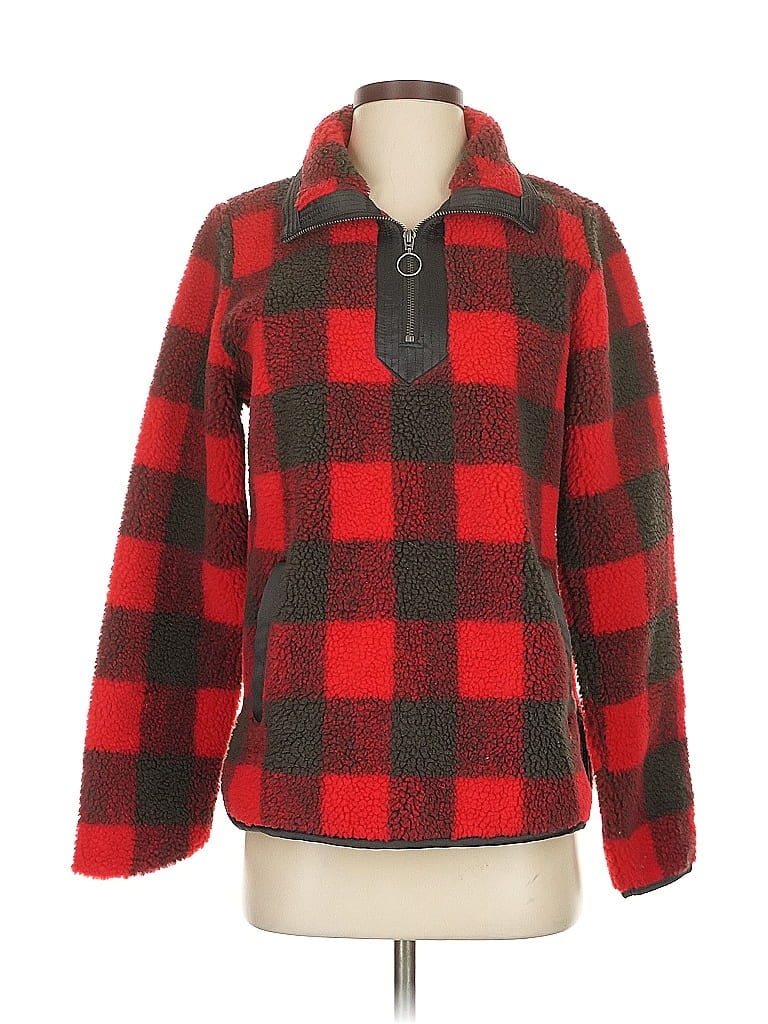 Pre-owned Abercrombie & Fitch Fleece Jacket In Red