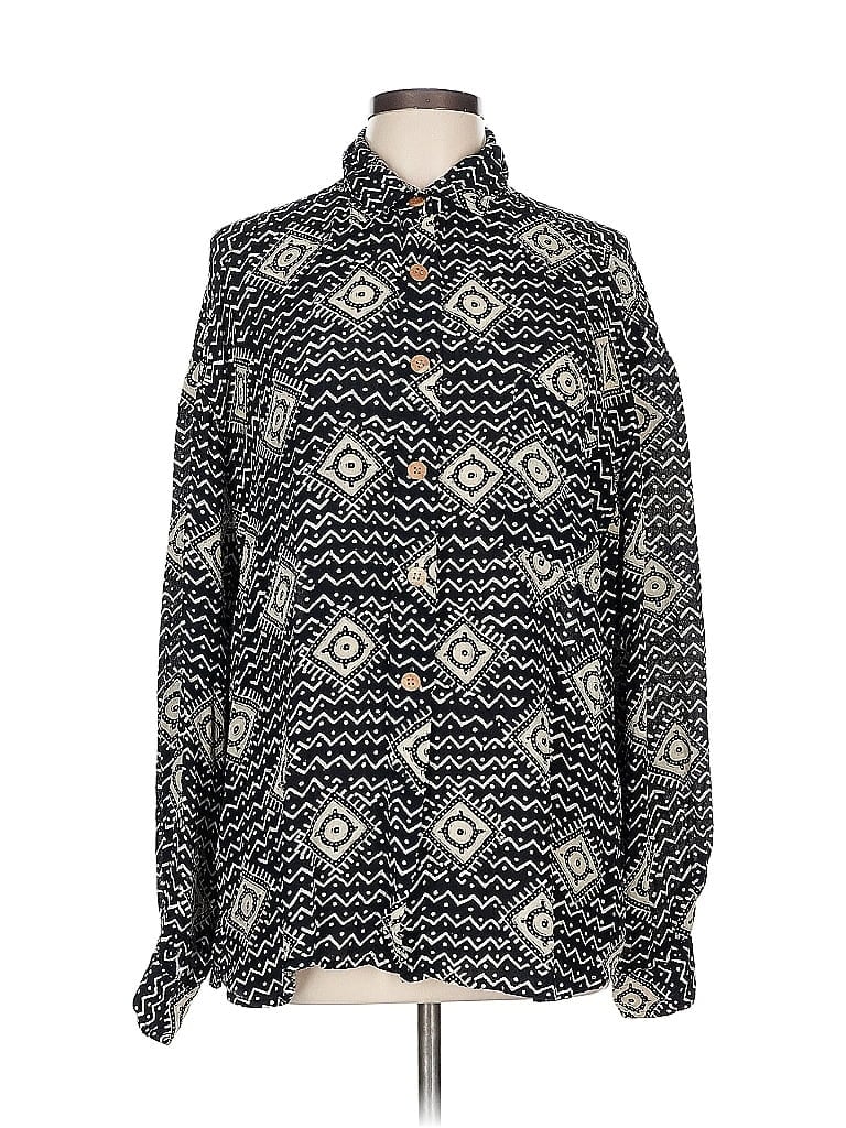 Pre-owned Chico's Design Long Sleeve Blouse In Black