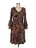 MSK Paisley Brown Casual Dress Size M - photo 1