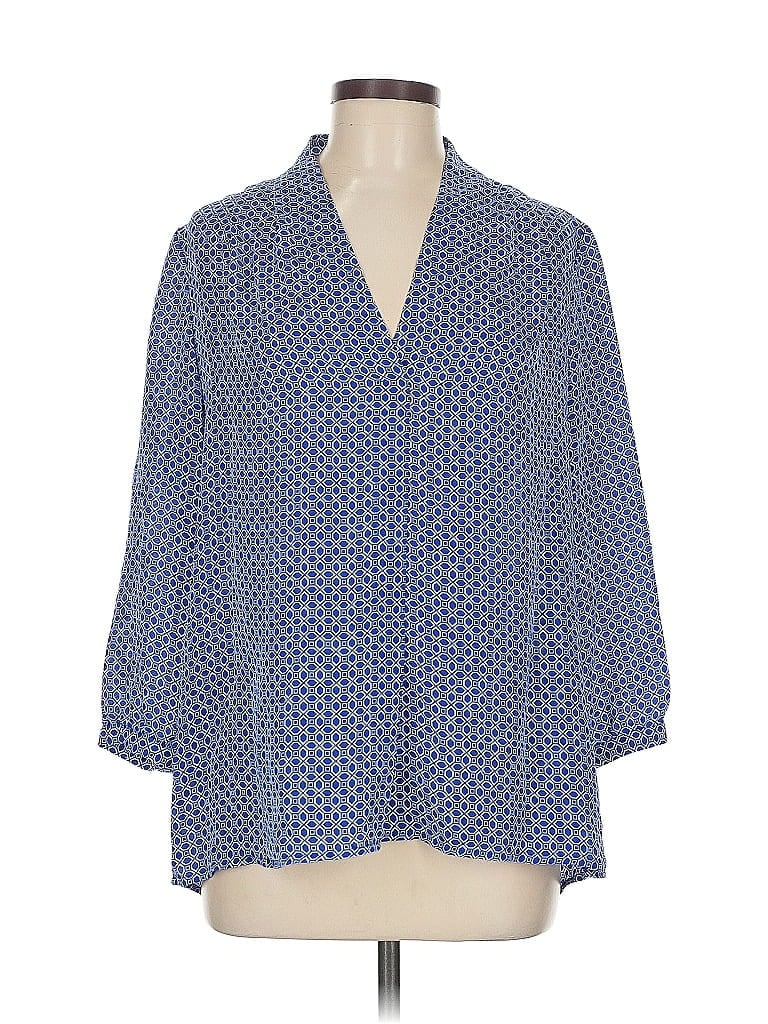 Pre-owned Laundry By Shelli Segal 3/4 Sleeve Blouse In Blue