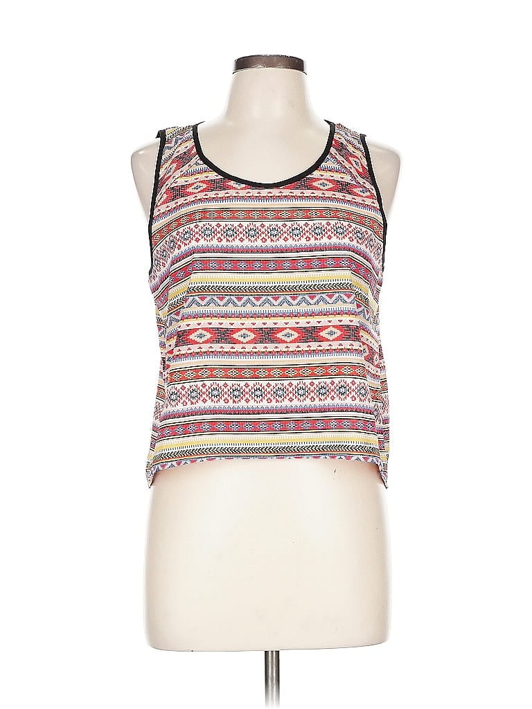 Pre-owned Lush Sleeveless Top Red Halter Neckline Tops