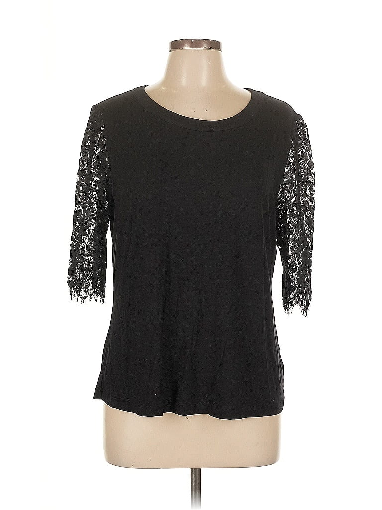 Pre-owned Kim & Cami 3/4 Sleeve T-shirt In Black