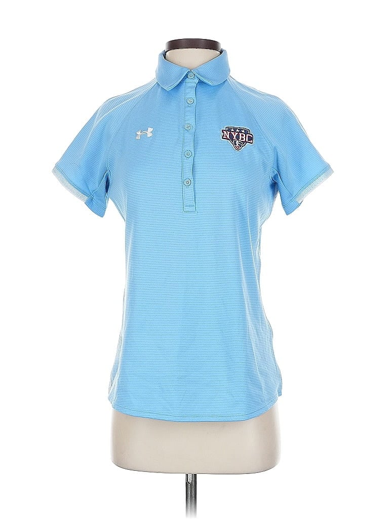 Pre-owned Under Armour Short Sleeve Polo Shirt In Blue