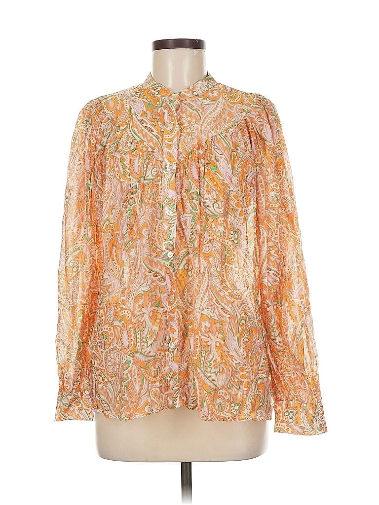 Click to view more detailed imagery on our partner's website Pre-owned Cece Long Sleeve Blouse In Orange