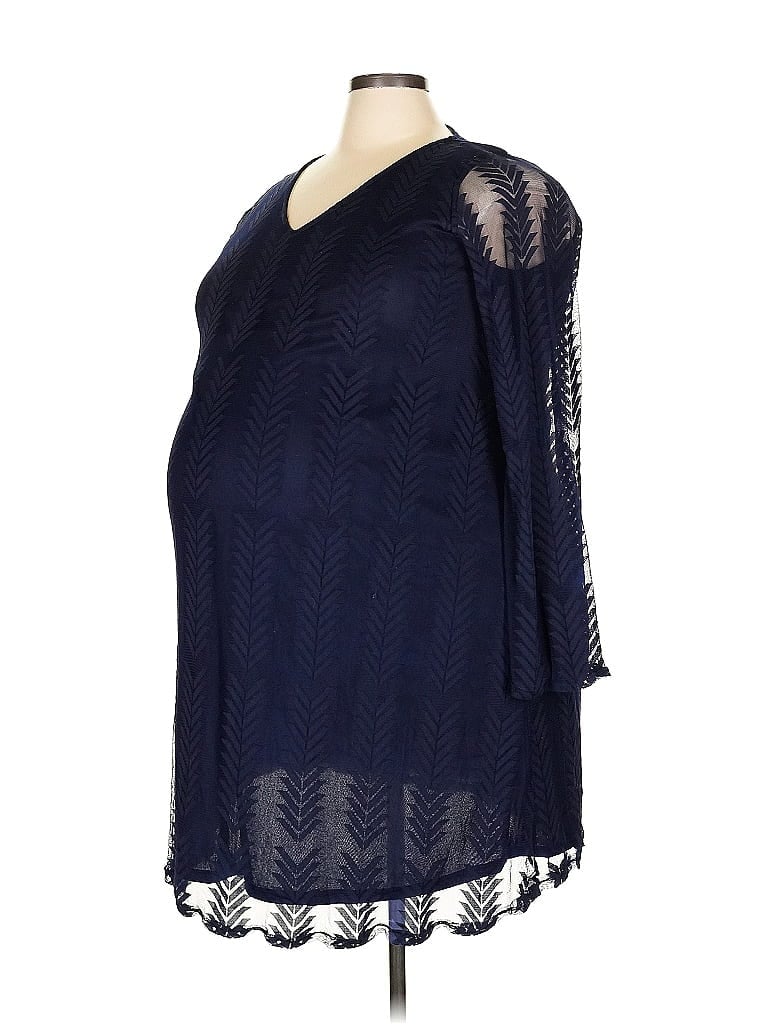 Pink Blush 100% Polyester Blue Casual Dress Size 2X - photo 1