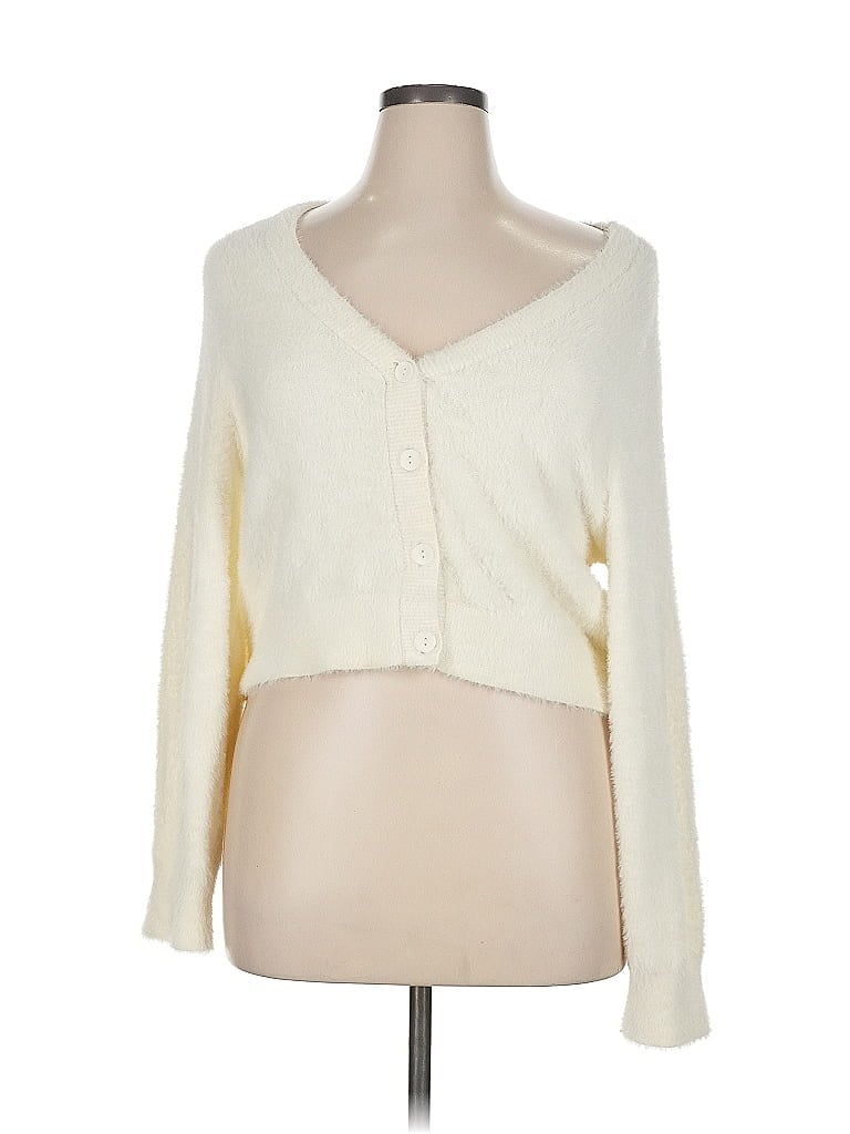 Pre-owned Aerie Cardigan Sweater In White