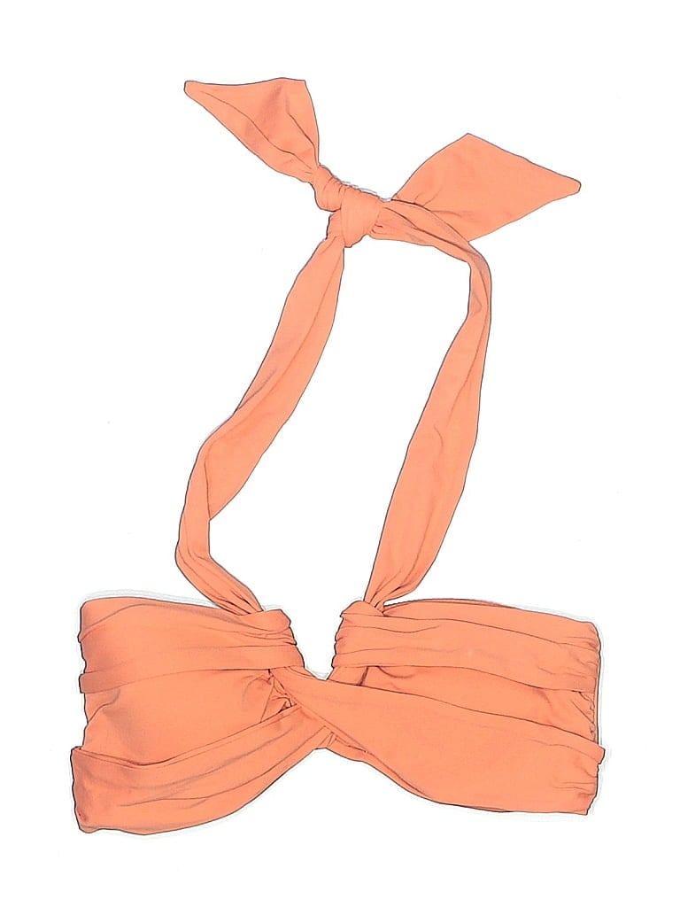 Pre-owned Seafolly Swimsuit Top Orange Solid Pattern Swimwear