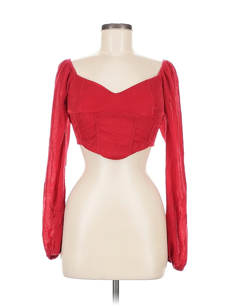 ASTER Pre-owned Long Sleeve Blouse In Red