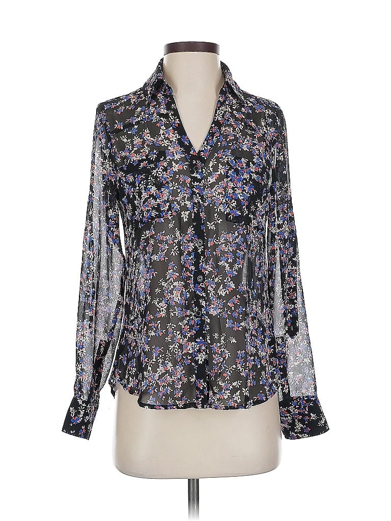 Pre-owned Express Long Sleeve Blouse In Purple
