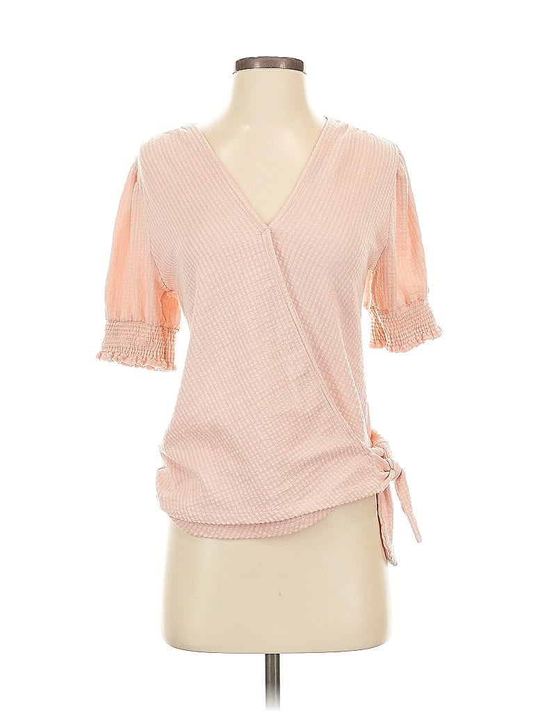 Pre-owned Everleigh Short Sleeve Blouse In Pink
