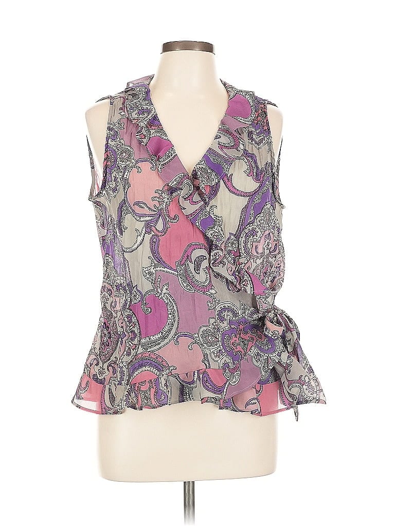 Pre-owned Sunny Leigh Sleeveless Blouse In Purple