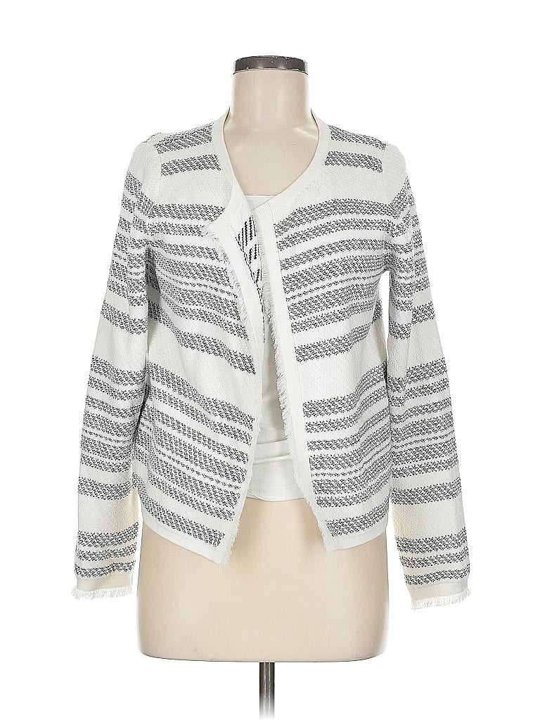 Pre-owned Pure Collection Cardigan Sweater In Silver