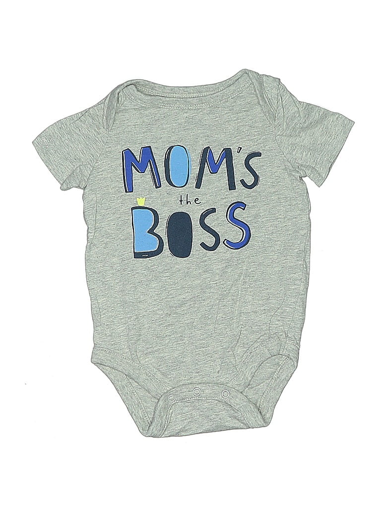 Click to view more detailed imagery on our partner's website Pre-owned Baby Gap Babies' Short Sleeve Onesie In Gray