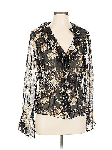 Karen Kane Long Sleeve Silk Top (view 1)