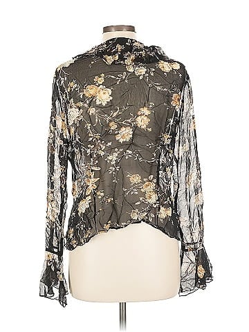 Karen Kane Long Sleeve Silk Top (view 2)