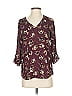 DR2 100% Polyester Burgundy 3/4 Sleeve Blouse Size XS - photo 1