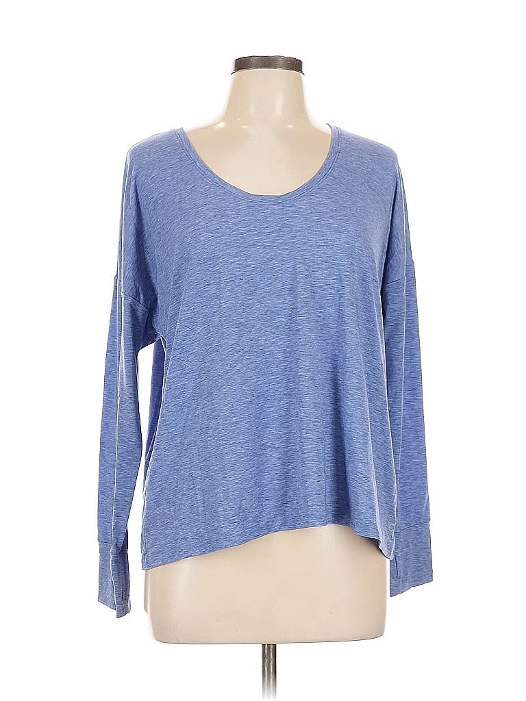 Pre-owned Gap Fit Long Sleeve T-shirt In Blue