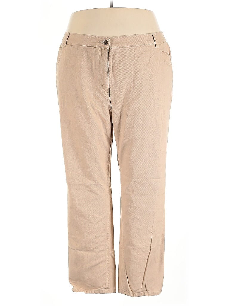 Woman Within 100% Cotton Tan Jeans Size 22 - photo 1