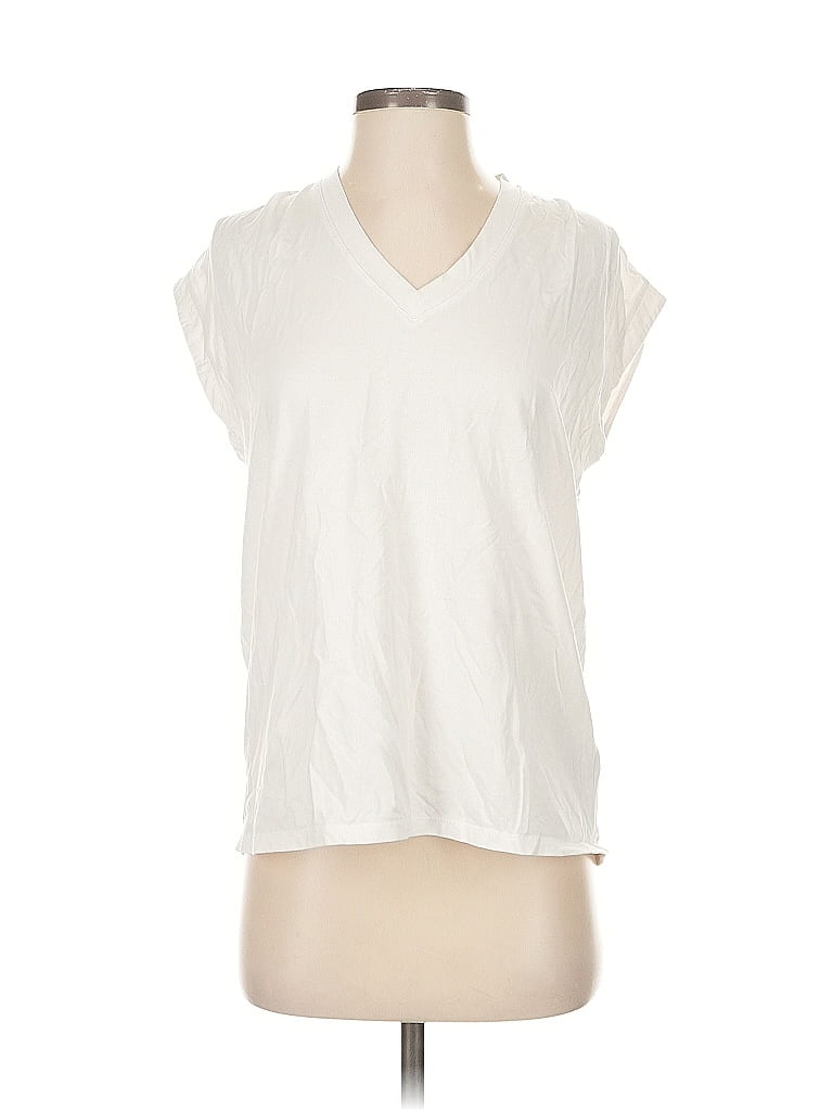 Pre-owned Athleta Sleeveless T-shirt In White