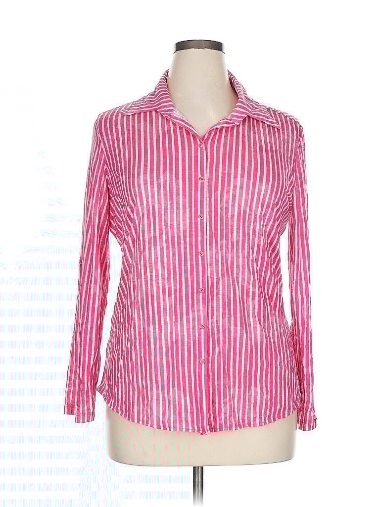 Pre-owned David Cline Long Sleeve Blouse In Pink