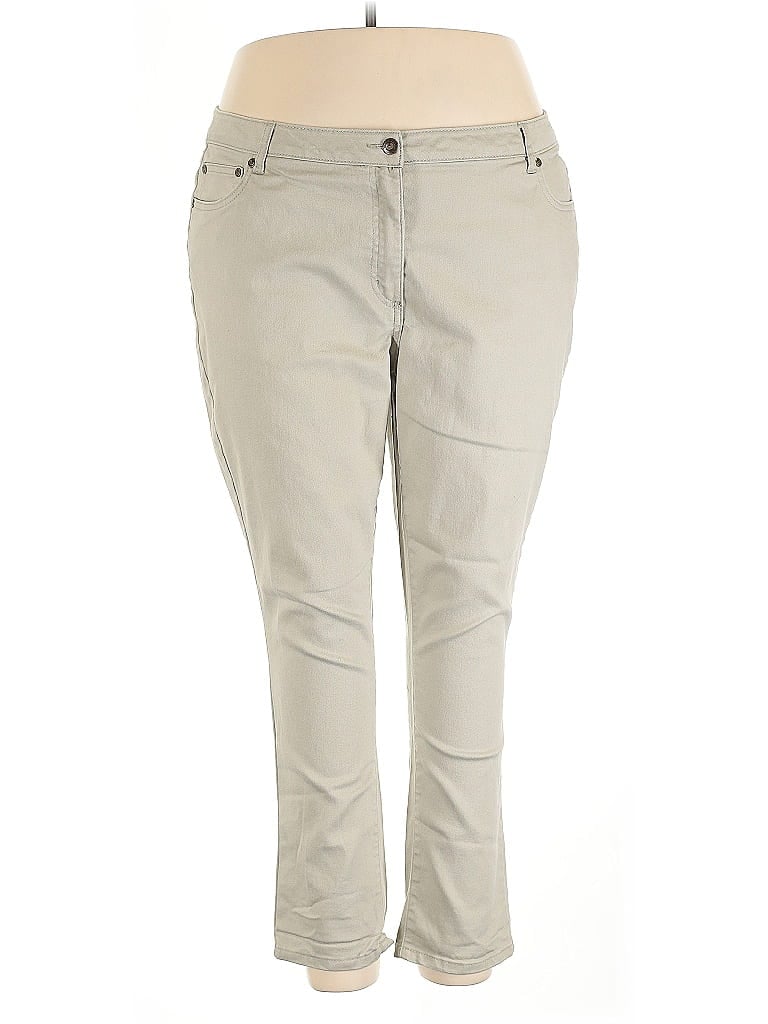 Woman Within Solid Gray Jeans Size 22 - photo 1