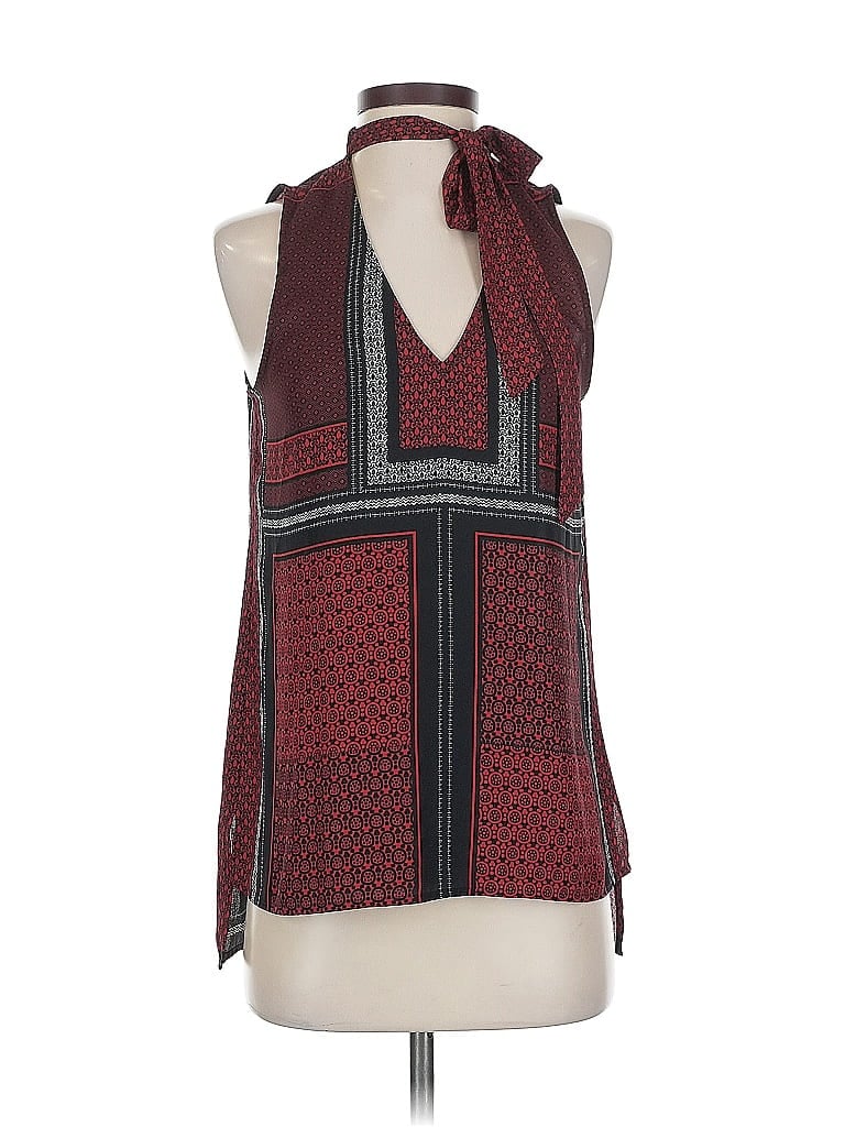 Pre-owned Express Sleeveless Blouse In Burgundy