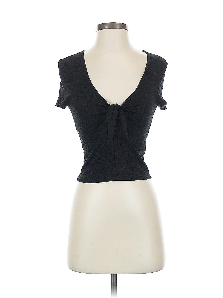 Pre-owned Love Tree Short Sleeve Top Black Sweetheart Neckline Tops