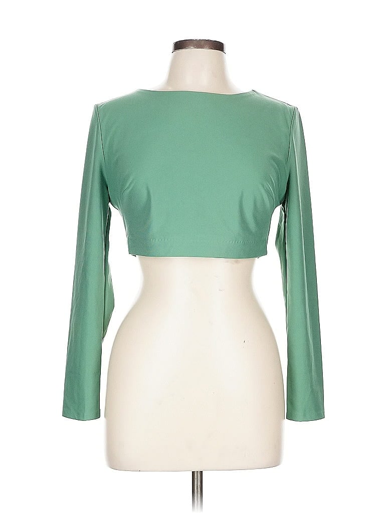 Pre-owned House Of London Long Sleeve Top Green Boatneck Tops