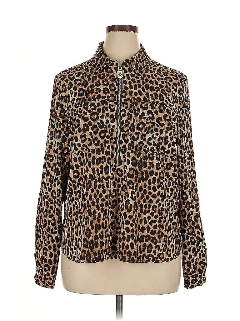 Pre-owned Michael Michael Kors Long Sleeve Blouse In Brown