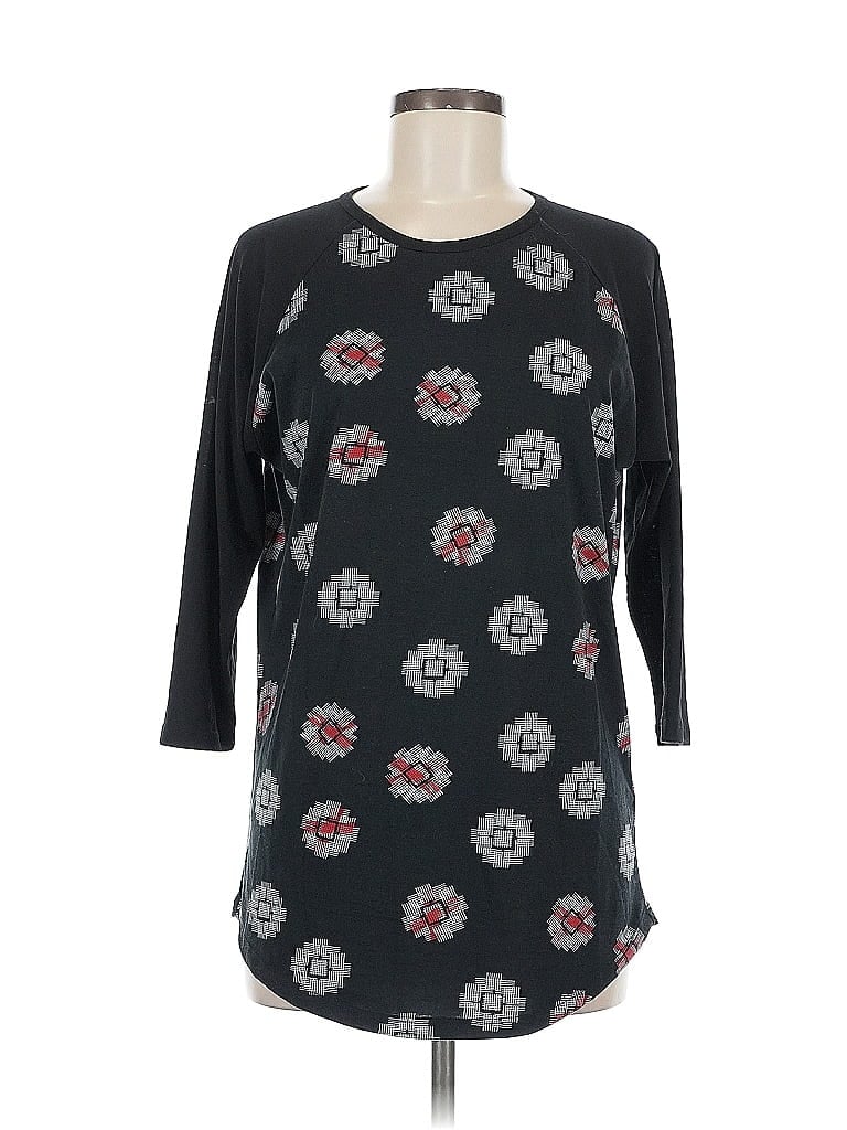 Pre-owned Lularoe 3/4 Sleeve T-shirt In Black