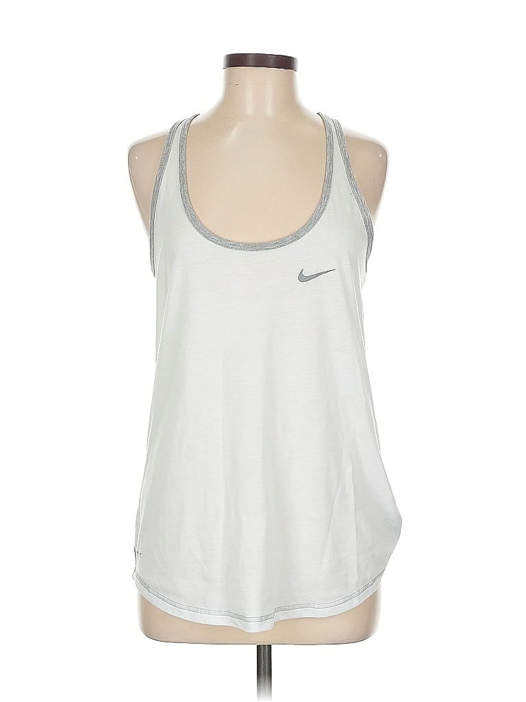 Pre-owned Nike Tank Top White Halter Neckline Tops