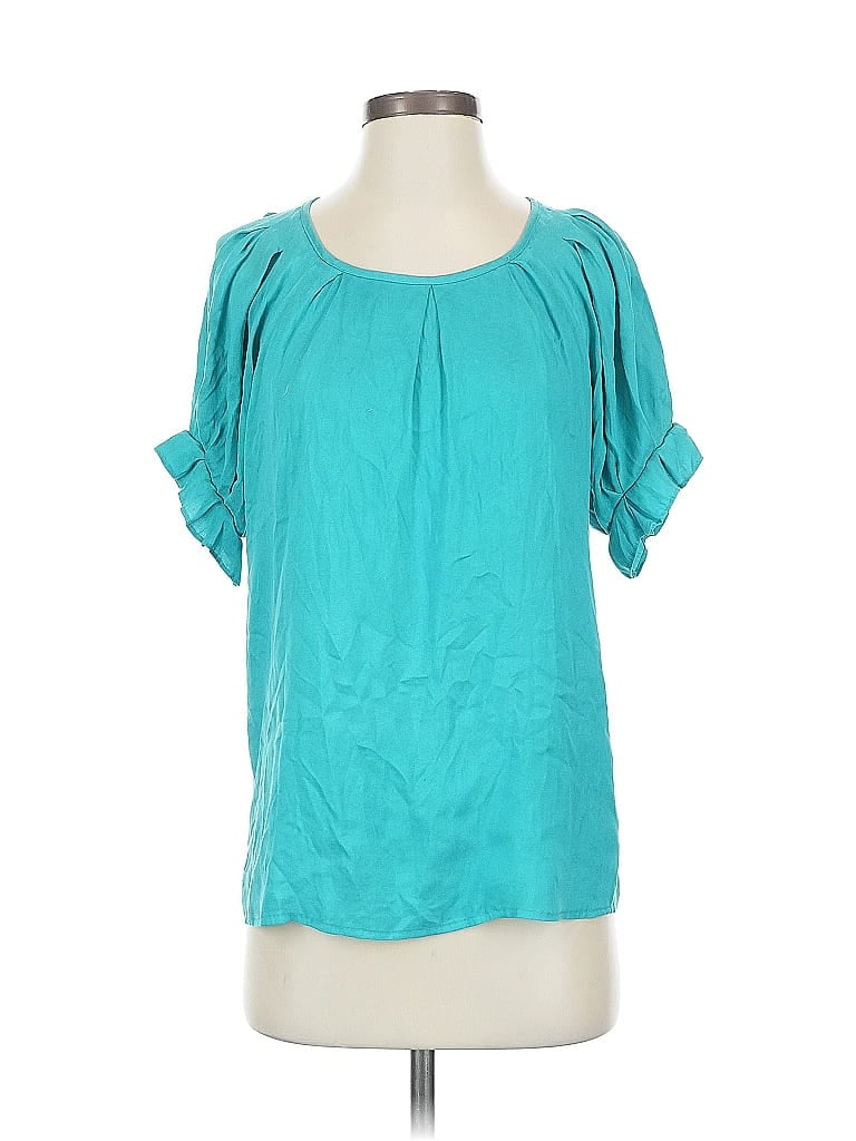 Pre-owned Express Short Sleeve Blouse In Blue