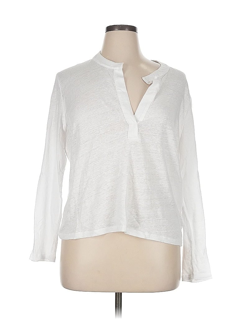 Pre-owned Vineyard Vines Long Sleeve Blouse In White