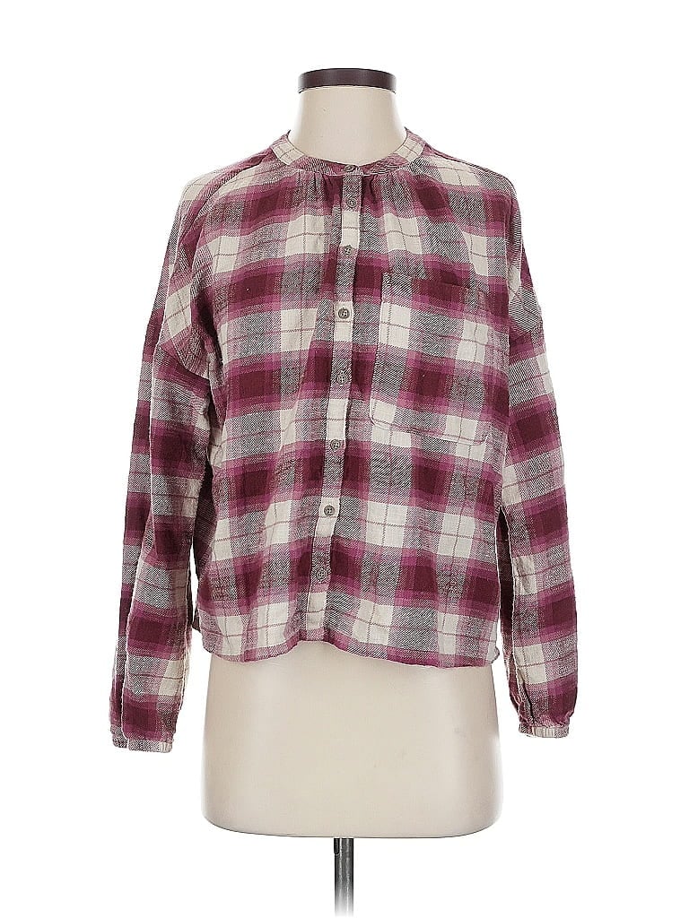 Pre-owned Upwest Long Sleeve Blouse In Burgundy