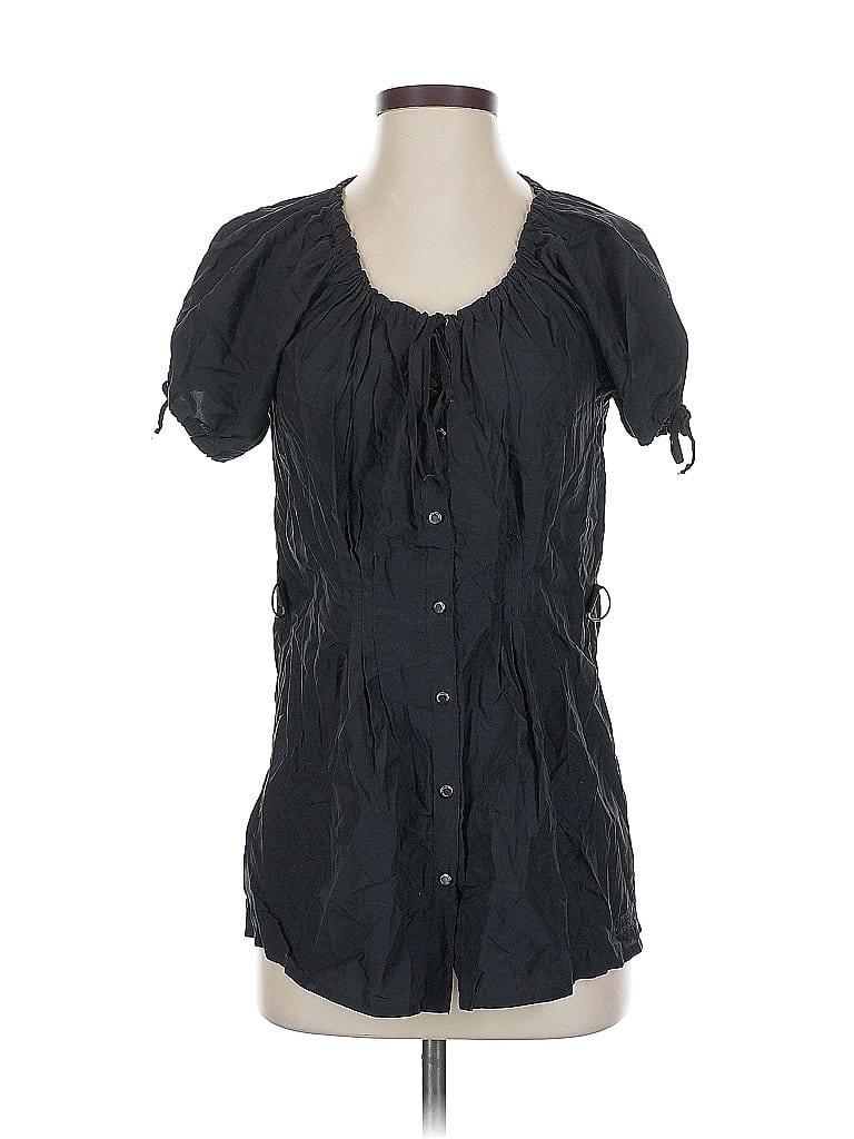 Armani Exchange Black Short Sleeve Silk Top Size S - photo 1