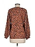 Shein Animal Print Brown Long Sleeve Blouse Size 6 - photo 2