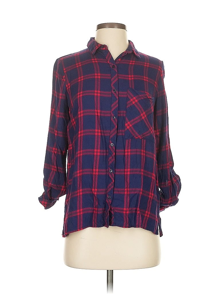 Pre-owned Trafaluc By Zara 3/4 Sleeve Button Down Shirt In Red