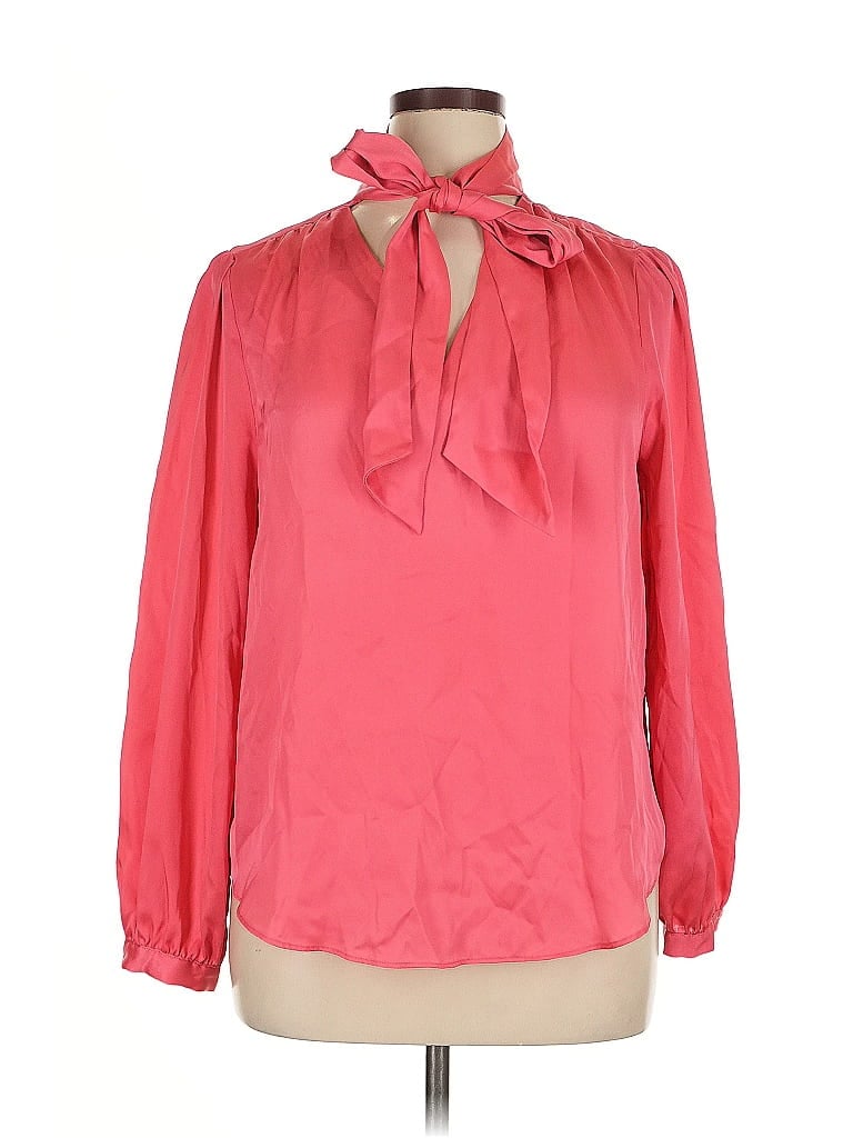 Pre-owned Ann Taylor Long Sleeve Blouse In Pink