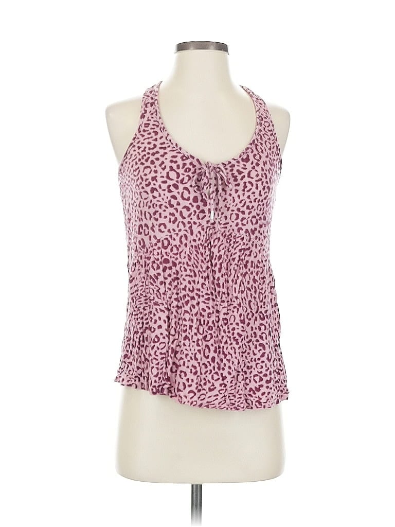 Pre-owned Room Service Tank Top Burgundy Halter Neckline Tops