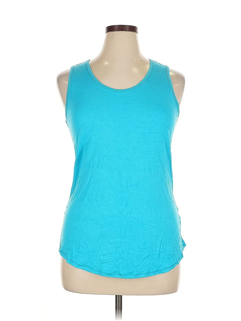 Pre-owned Lularoe Tank Top Teal Halter Neckline Tops In Blue