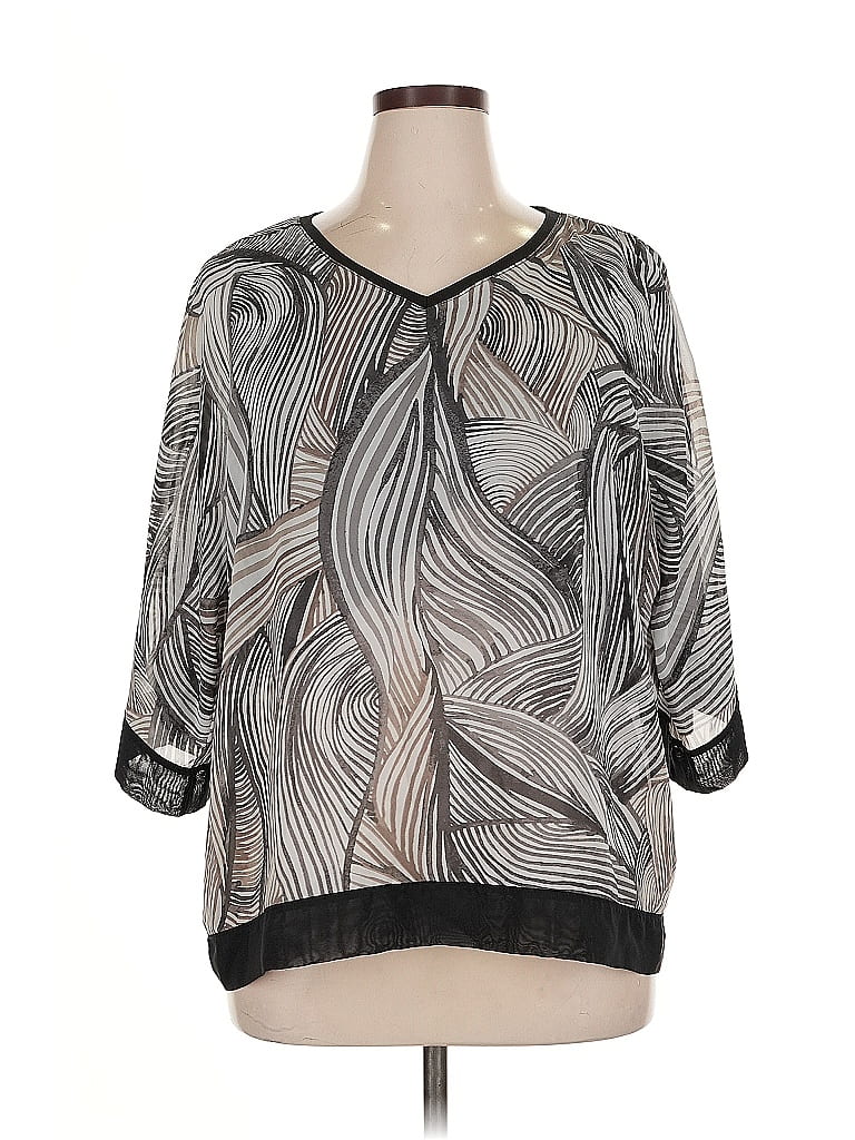 Pre-owned Chico's 3/4 Sleeve T-shirt In Silver