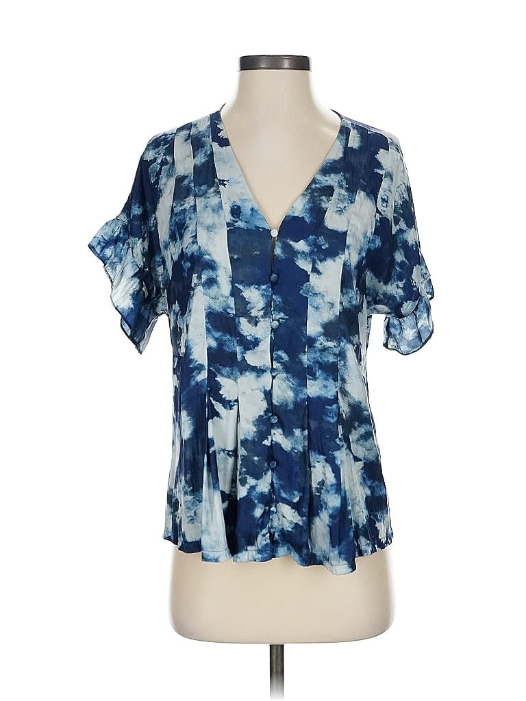 Click to view more detailed imagery on our partner's website Pre-owned Unbranded Short Sleeve Blouse In Blue